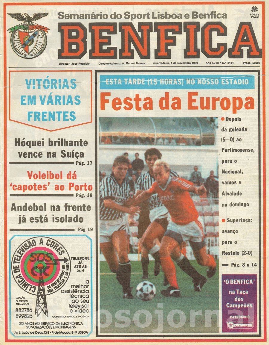 jornal o benfica 2454 1989-11-01
